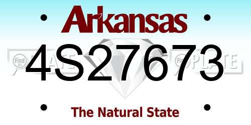 4S27673 Arkansas License Plate