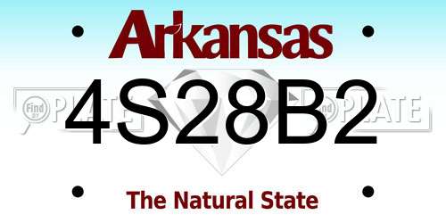 4S28B2 Arkansas License Plate