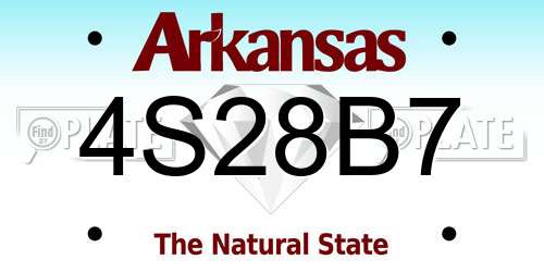 4S28B7 Arkansas License Plate
