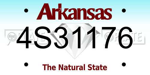 4S31176 Arkansas License Plate