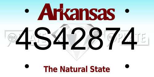 4S42874 Arkansas License Plate