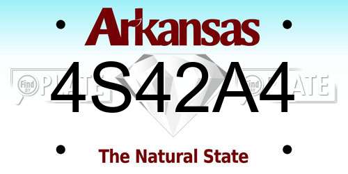 4S42A4 Arkansas License Plate