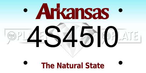 4S45I0 Arkansas License Plate