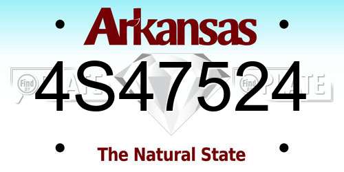 4S47524 Arkansas License Plate
