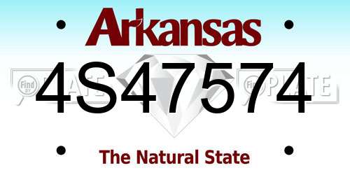 4S47574 Arkansas License Plate