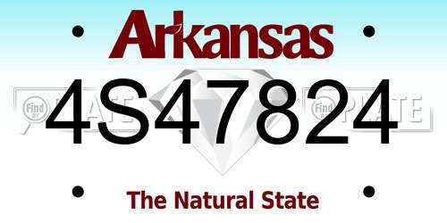 4S47824 Arkansas License Plate