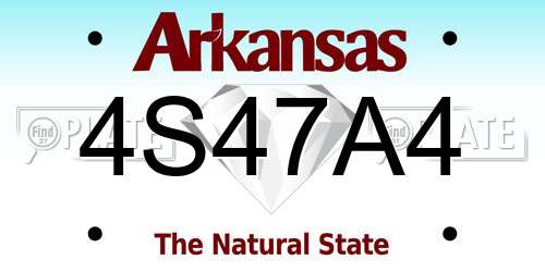 4S47A4 Arkansas License Plate