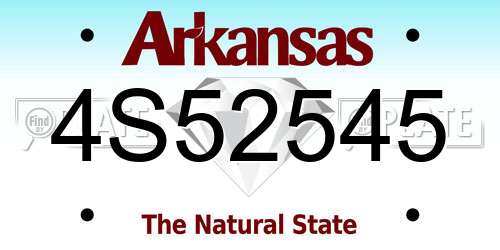 4S52545 Arkansas License Plate