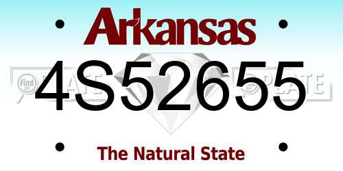 4S52655 Arkansas License Plate