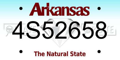 4S52658 Arkansas License Plate