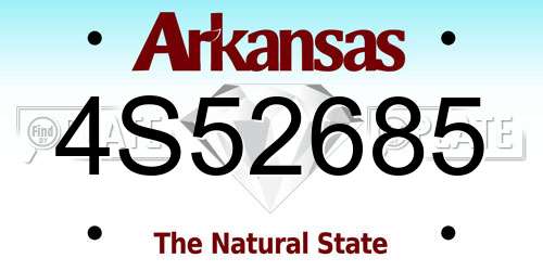 4S52685 Arkansas License Plate