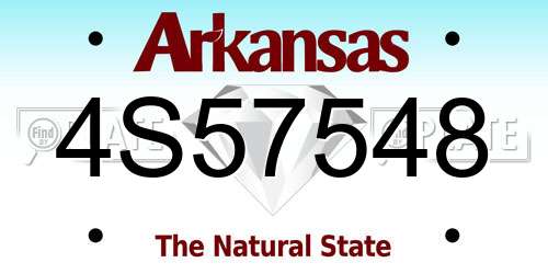 4S57548 Arkansas License Plate