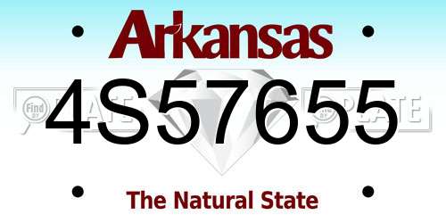 4S57655 Arkansas License Plate
