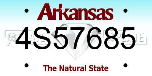 4S57685 Arkansas License Plate