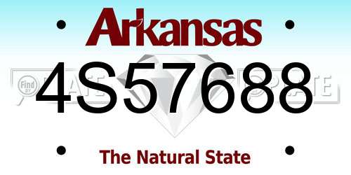 4S57688 Arkansas License Plate