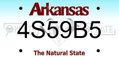 4S59B5 Arkansas License Plate