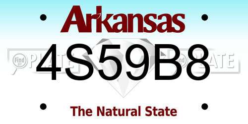 4S59B8 Arkansas License Plate
