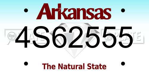 4S62555 Arkansas License Plate