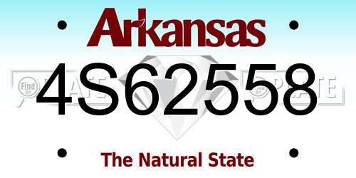 4S62558 Arkansas License Plate