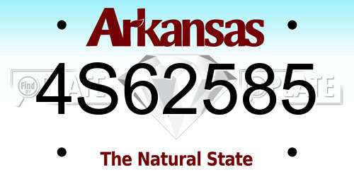 4S62585 Arkansas License Plate