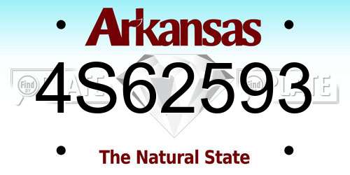 4S62593 Arkansas License Plate