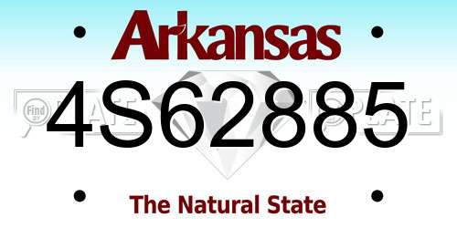 4S62885 Arkansas License Plate