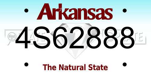 4S62888 Arkansas License Plate
