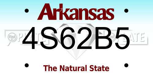4S62B5 Arkansas License Plate
