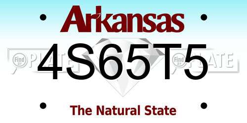 4S65T5 Arkansas License Plate