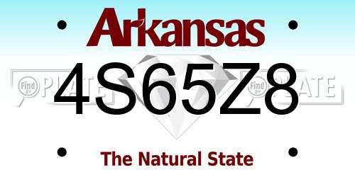 4S65Z8 Arkansas License Plate