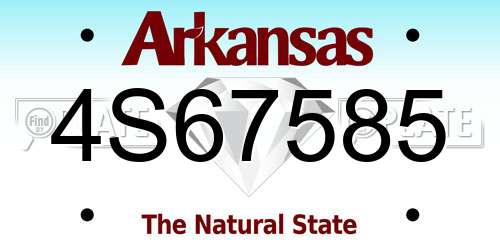 4S67585 Arkansas License Plate