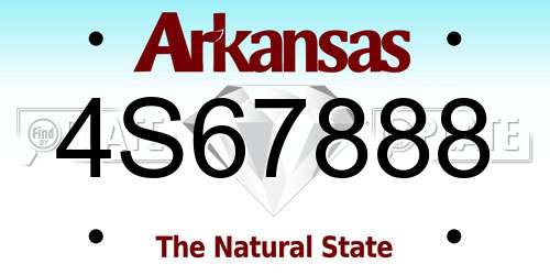 4S67888 Arkansas License Plate