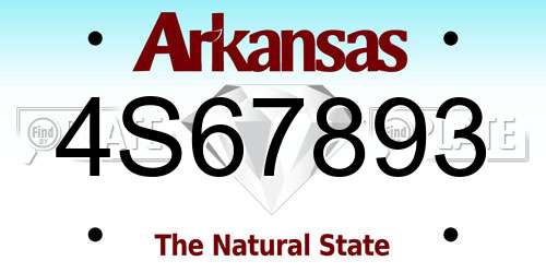 4S67893 Arkansas License Plate
