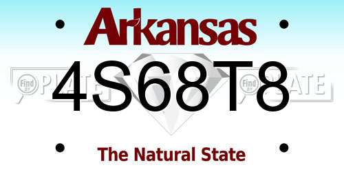 4S68T8 Arkansas License Plate