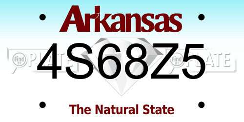 4S68Z5 Arkansas License Plate