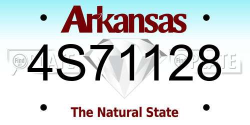 4S71128 Arkansas License Plate