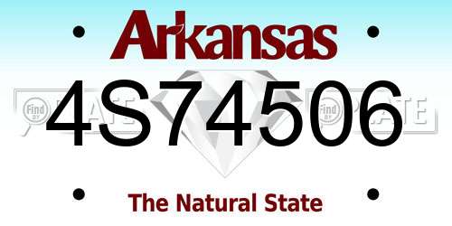 4S74506 Arkansas License Plate