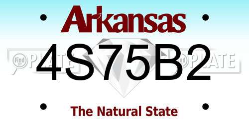 4S75B2 Arkansas License Plate