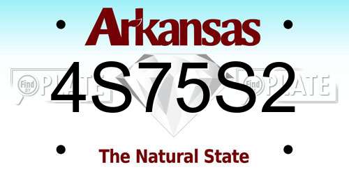 4S75S2 Arkansas License Plate