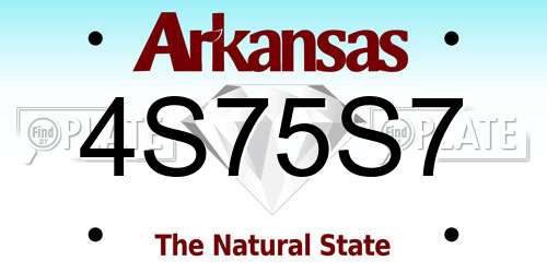 4S75S7 Arkansas License Plate