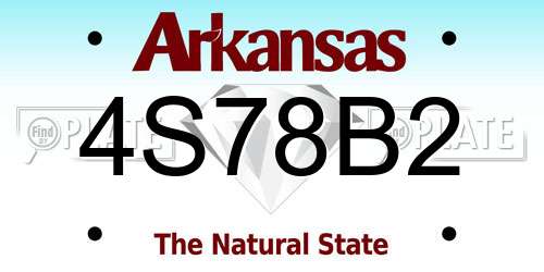 4S78B2 Arkansas License Plate