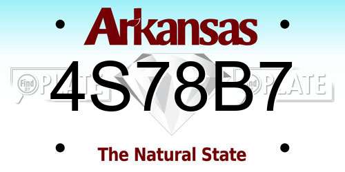 4S78B7 Arkansas License Plate
