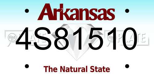 4S81510 Arkansas License Plate