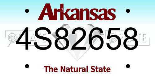 4S82658 Arkansas License Plate