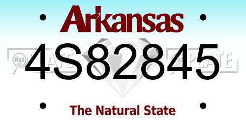 4S82845 Arkansas License Plate