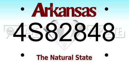 4S82848 Arkansas License Plate