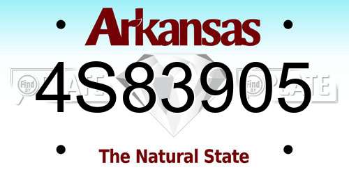 4S83905 Arkansas License Plate