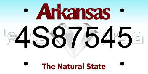 4S87545 Arkansas License Plate