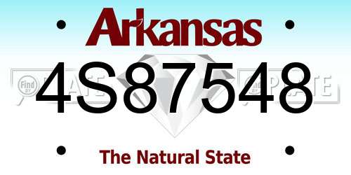 4S87548 Arkansas License Plate