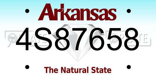 4S87658 Arkansas License Plate
